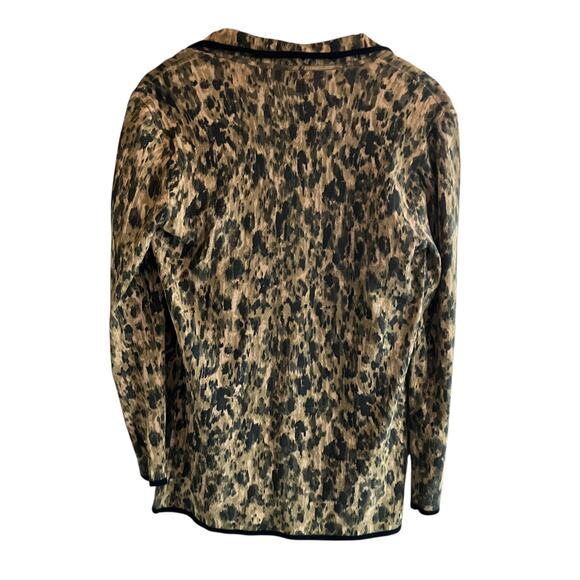 Dana Buchman Cardigan Tank Top Set Size M Animal Print Leopard 2-Piece - Picture 11 of 12
